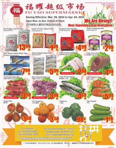 Fu Yao Supermarket Flyer March 29 to April 4