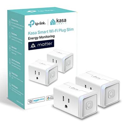 Kasa Matter Smart Plug w/ Energy Monitoring, Compact Design, 15A/1800W Max, Super Easy Setup, Works with Apple Home, Alexa & Google Home, UL Certified, 2.4G Wi-Fi Only, White, KP125M (2-Pack) $26.99 (Reg $39.99)