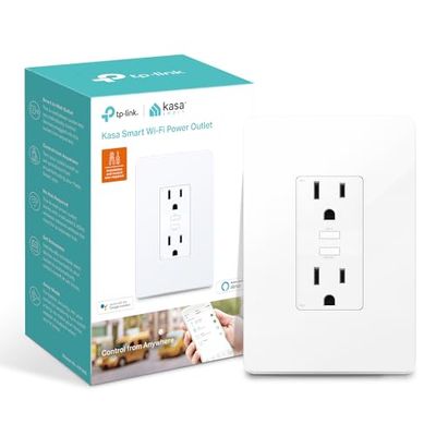 Kasa Smart In-Wall WiFi Outlet by TP-Link (KP200) - Neutral Wire and 2.4GHz Wi-Fi Connection Required, Works with Alexa, Echo and Google Home, No Hub Required, Remote Control, UL Certified White $15.98 (Reg $22.99)