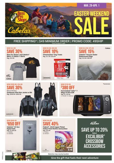 Cabela's Easter Weekend Sale Flyer March 29 to April 1