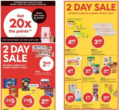 Shoppers Drug Mart Canada: Get 20x The PC Optimum Points March 29th and 30th