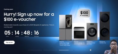 Samsung Canada: Sign up for a $100 E-Voucher Redeemable Towards a Purchase of a 2024 Bespoke AI Appliance + More