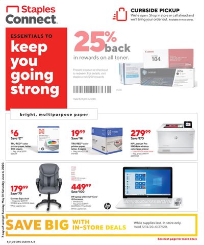 Staples Weekly Ad & Flyer May 31 to June 6