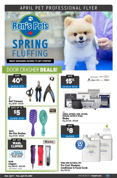Ren's Pets Grooming Sale Flyer April 1 to 30