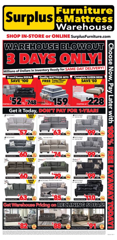 Surplus Furniture & Mattress Warehouse (Thunder Bay) Flyer April 1 to 7