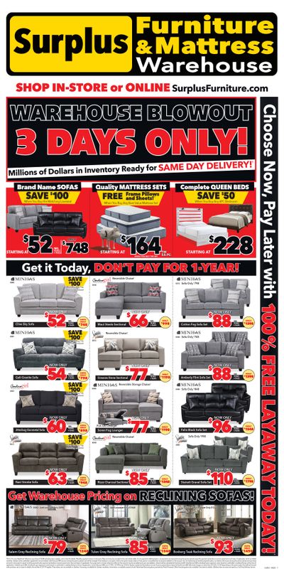 Surplus Furniture & Mattress Warehouse (Calgary, Edmonton) Flyer April 1 to 7