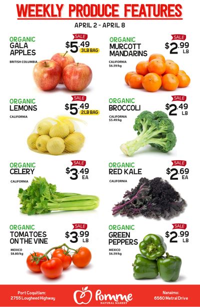 Pomme Natural Market Weekly Produce Flyer April 2 to 8