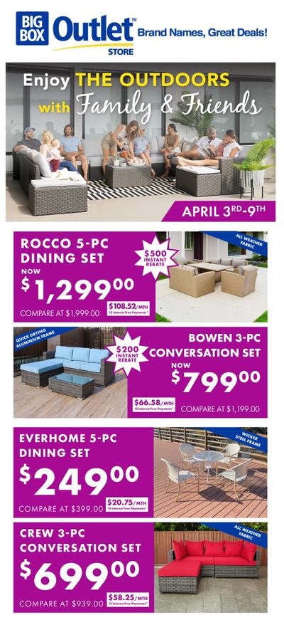 Big Box Outlet Store Flyer April 3 to 9