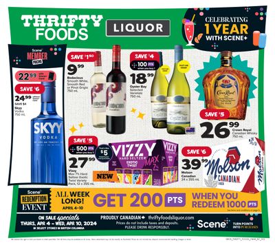 Thrifty Foods Liquor Flyer April 4 to 10