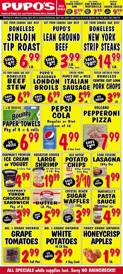 Pupo's Food Market Flyer April 4 to 10