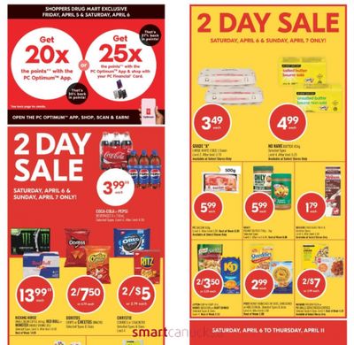 Shoppers Drug Mart Canada: Get 20x The PC Optimum Points April 5th & 6th, or 25x When You Pay With a PC Financial Card