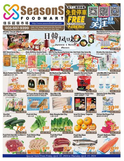 Seasons Food Mart (Thornhill) Flyer April 5 to 11