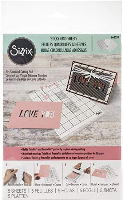 Sizzix 663533 Accessory Sticky Grid Sheets 6" x 8 1/2" 5 Pack, Multicolor 5 $13.06 (Reg $19.76)