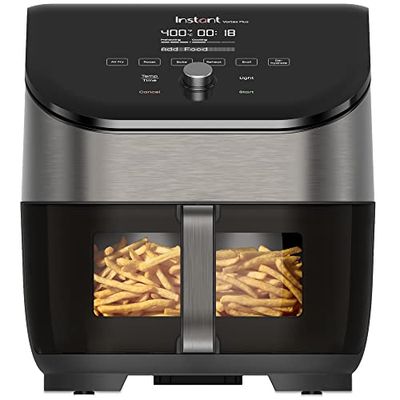Instant Pot Vortex Plus 6-Quart Air Fryer Oven with ClearCook Cooking Window, Odor Erase Technology, Digital Touchscreen, Includes Free App with over 1900 Recipes, Single Basket, Stainless Steel, 6QT $138.98 (Reg $149.99)