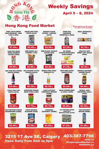 Hong Kong Food Market Flyer April 5 to 8