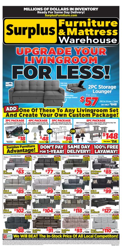 Surplus Furniture & Mattress Warehouse (Thunder Bay) Flyer April 8 to 28