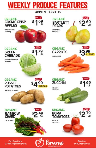 Pomme Natural Market Weekly Produce Flyer April 9 to 15