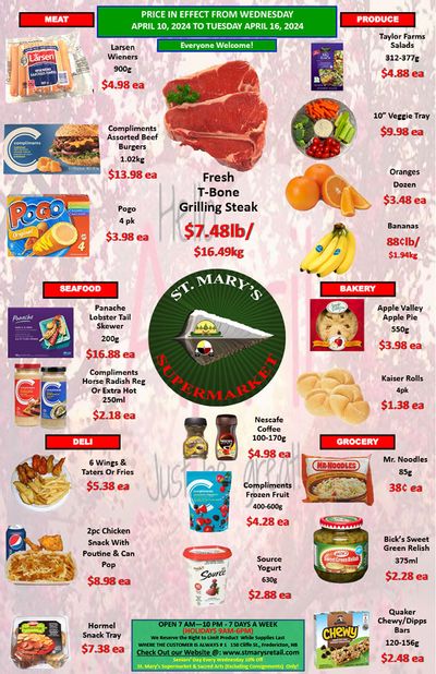 St. Mary's Supermarket Flyer April 10 to 16