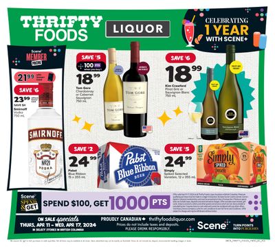 Thrifty Foods Liquor Flyer April 11 to 17