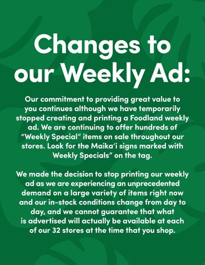 Foodland Weekly Ad & Flyer March 25 to June 30