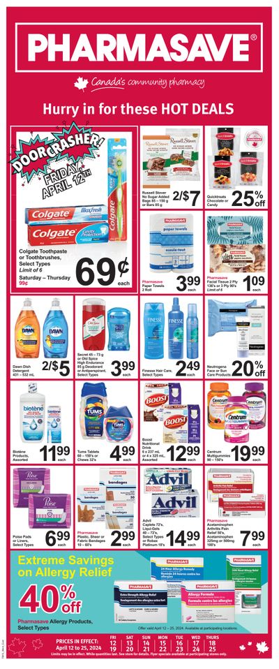 Pharmasave (ON & West) Flyer April 12 to 25