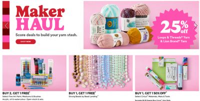 Michaels Canada Weekly Deals + 40% off One Regular Priced Item