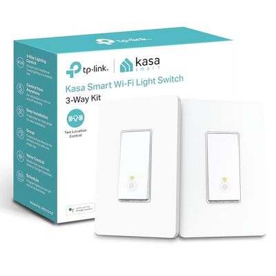 Kasa Smart 3-Way Light Switch Kit by TP-Link (HS210 KIT) - Neutral Wire and 2.4GHz Wi-Fi Connection Required, Works with Alexa and Google Home, No Hub Required, UL Certified, 2-Pack $29.99 (Reg $39.99)