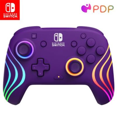 PDP Afterglow Wave Wireless Pro Controller for Nintendo Switch/OLED Model with Customizable LED Lighting (Purple) $54.99 (Reg $64.99)