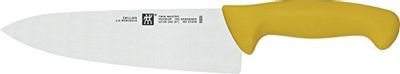 ZWILLING J.A. Henckels Twin Master 8" Chef's Knife | 57 Rockwell Hardness | Ergonomic Non-Slip Synthetic Resin Yellow Handles with Enclosed Tang | Made in Spain $38.99 (Reg $59.99)