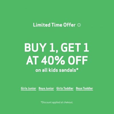 GLOBO Shoes Canada Deals: Buy 1 Get 1 40% OFF Kids Sandals + Save Up to 40% OFF Many Styles + More