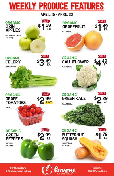Pomme Natural Market Weekly Produce Flyer April 16 to 22
