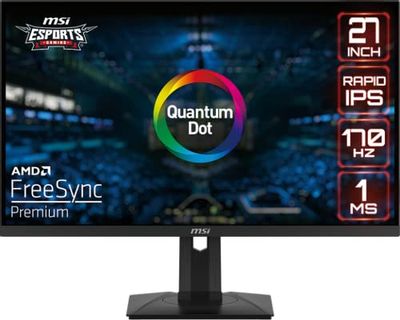 MSI G274QPF-QD, 27" Quantum DOT Gaming Monitor, 2560 x 1440(QHD), Rapid IPS, 170Hz, FreeSync Premium, HDR400, HDMI, Displayport, USB C, Tilt $359.99 (Reg $409.99)