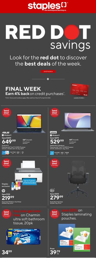 Staples Flyer April 17 to 23