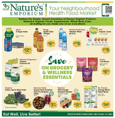 Nature's Emporium Bi-Weekly Flyer April 18 to May 1