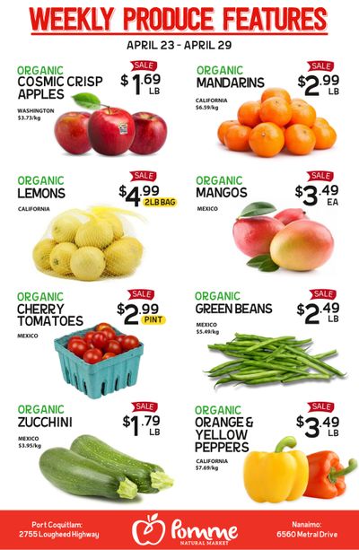 Pomme Natural Market Weekly Produce Flyer April 23 to 29