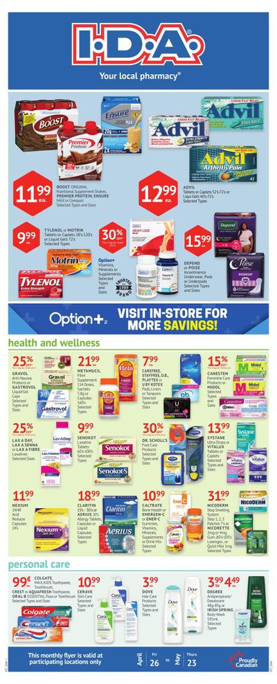 I.D.A. Pharmacy Monthly Flyer April 26 to May 23