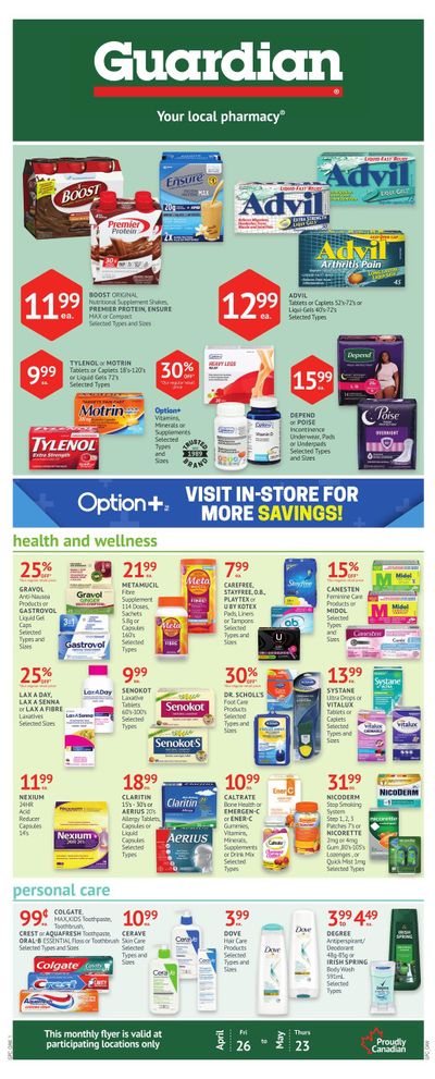 Guardian Pharmacy Monthly Flyer April 26 to May 23