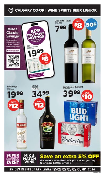 Calgary Co-op Liquor Flyer April 25 to May 1