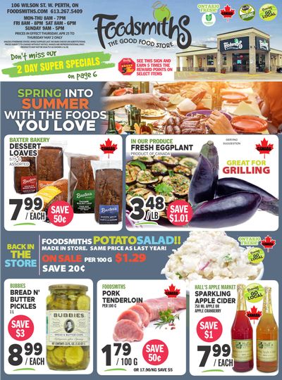 Foodsmiths Flyer April 25 to May 2