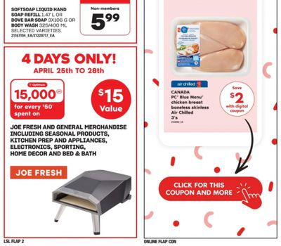 Loblaws Ontario: 15,000 PC Optimum Points For Every $50 Spent on Select Seasonal Merchandise April 25th – April 28th