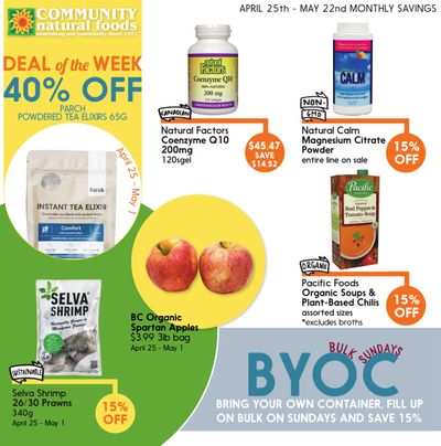Community Natural Foods Flyer April 25 to May 22