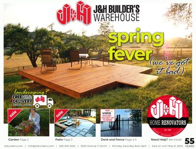 J&H Builder's Warehouse Flyer April 25 to May 8