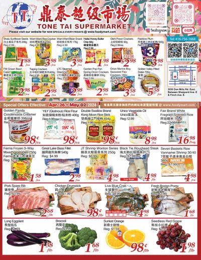 Tone Tai Supermarket Flyer April 26 to May 2