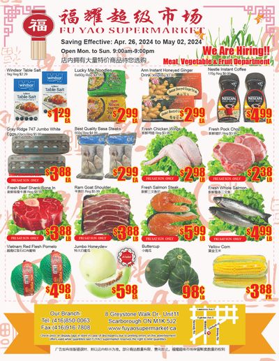 Fu Yao Supermarket Flyer April 26 to May 2