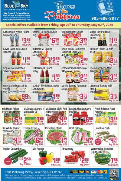 Blue Sky Supermarket (Pickering) Flyer April 26 to May 2