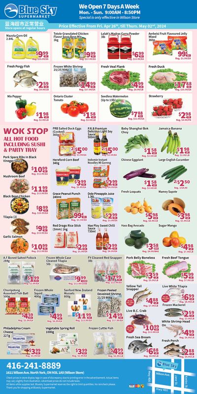 Blue Sky Supermarket (North York) Flyer April 26 to May 2