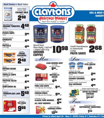 Claytons Heritage Market Flyer April 26 to May 2