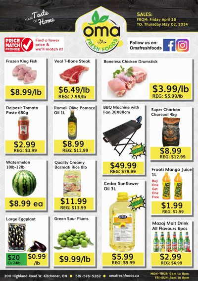 Oma Fresh Foods Flyer April 26 to May 2