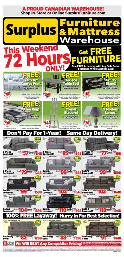 Surplus Furniture & Mattress Warehouse (Thunder Bay) Flyer April 29 to May 5
