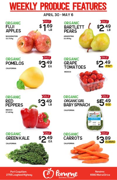 Pomme Natural Market Weekly Produce Flyer April 30 to May 6